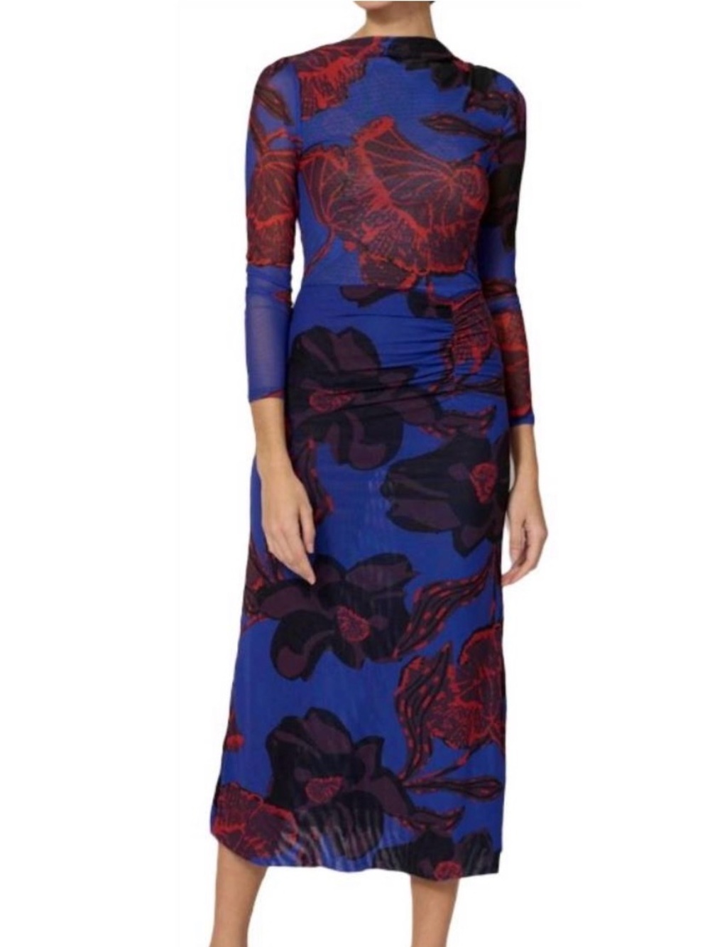 Cleobella Katya Ankle Dress - Blue and Red Mesh Dress